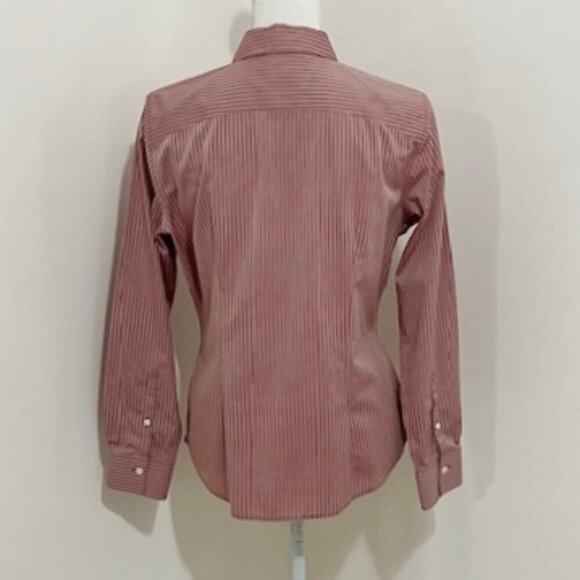 Brooks Brothers Pink & Red Stripe Fitted Button Blouse Office Career Women's 10P - Picture 3 of 4